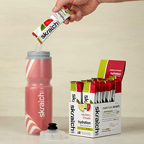 SKRATCH LABS Hydration Packets- Hydration Sport Drink Mix, Raspberry Limeade with Caffeine (20ct)- Electrolyte Powder Developed for Athletes and Sports Performance, Gluten Free, Vegan, Kosher