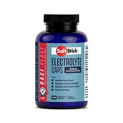 SaltStick Race Ready Caps, Informed Sport Certified Electrolyte Replacement Capsules with Sodium Citrate to Reduce Heat Stress, Muscle Cramping and Maintain Electrolyte Levels, 100 Count