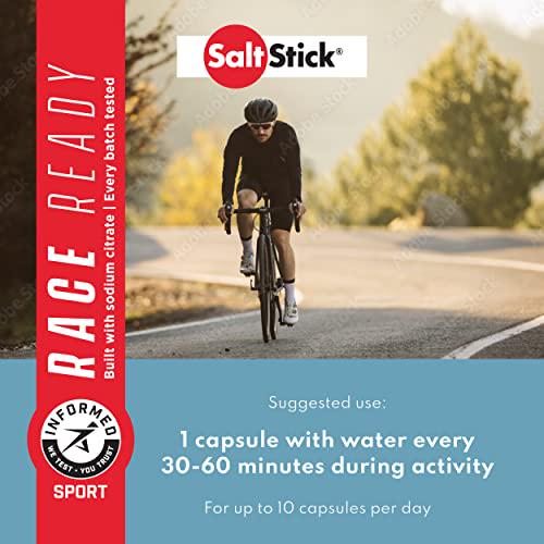 SaltStick Race Ready Caps, Informed Sport Certified Electrolyte Replacement Capsules with Sodium Citrate to Reduce Heat Stress, Muscle Cramping and Maintain Electrolyte Levels, 100 Count