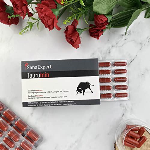 SanaExpert Taurumine with L-arginine, Alpha-liponic Acid, zinc, folic Acid, Fertility and Reproduction Pills for Men, 60 Capsules (1)