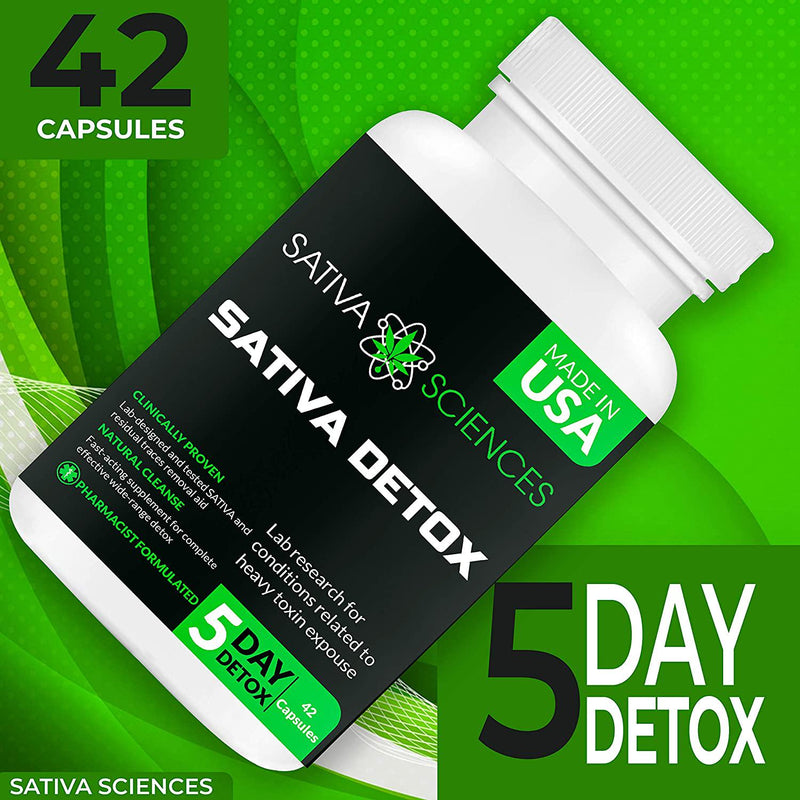 Sativa Sciences Sativa Detox - Urinary Tract UT Cleanse and Bladder Health Fast-Acting Detoxifying Strength, Flush Impurities, Clear System Milk Thistle Pills 42 Vegetarian Capsules