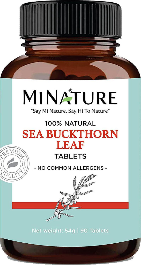 Sea Buckthorn Leaf Tablets by mi Nature | 90 Tablets, 1000 mg | 45 Days Supply | Source of vitamins | Anti-oxidant |Boosts immunity | Vegan