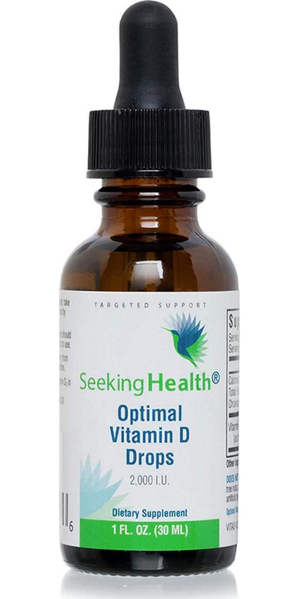 Seeking Health - Optimal Vitamin D Drops - Liquid Vitamin D - High Potency - 2,000 IU Vitamin D Per Drop - 900 Servings - Targeted Support