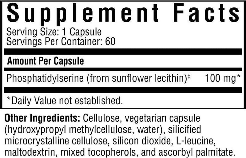 Seeking Health - Phosphatidyl Serine 100 mg. - 60 Vegetarian Capsules