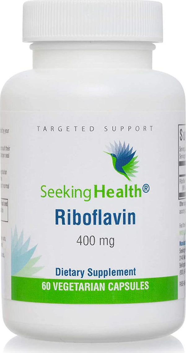 Seeking Health Riboflavin, 60 Capsules, Vitamin B2, Riboflavin 400 mg, Vegetarian- and Vegan-Friendly, 4 mg Active Riboflavin-5-Phosphate, Energy Supplement