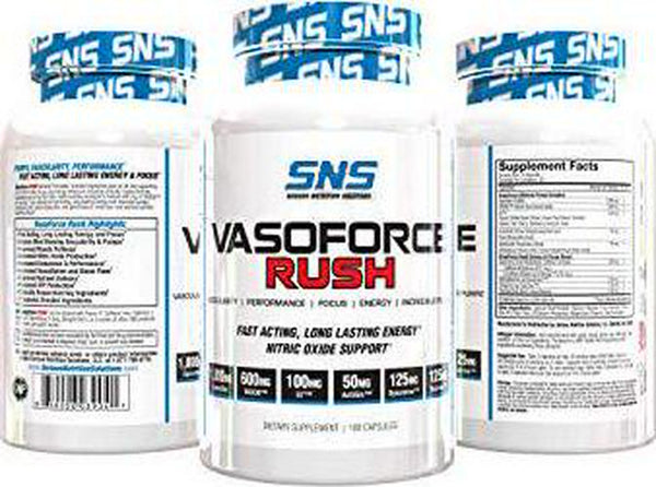 Serious Nutrition Solutions VasoForce Rush Fast Acting, Long Lasting Energy and Focus - 100 caps