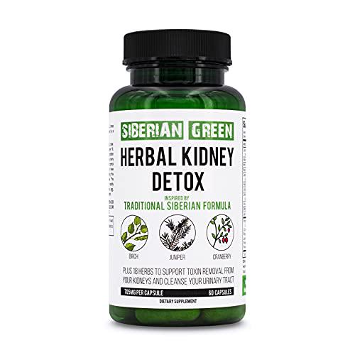 Siberian Green Herbal Kidney Detox 60 Capsules Cranberry Birch Juniper Traditional Siberian Formula