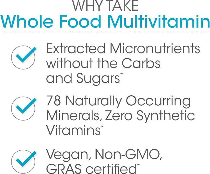 Silver Fern Whole Food Daily Multi Vitamin w/Trace Mineral Blend Supplement - 4 Bottles - 60 Vegicaps Each - 120 Day Supply - Natural, Non-GMO, Vegan, Multivitamin for Man and Woman - Zero Synthetics