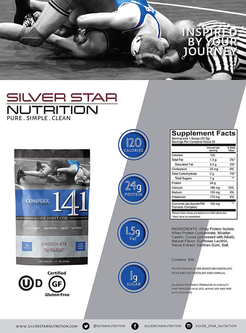 Silver Star Nutrition 141 Complex Protein Mix (Chocolate, 1.41 Pounds)