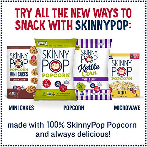 SkinnyPop White Cheddar Popcorn, Skinny Pack, 10 Packs (6 Bags per Pack), 0.65 oz Individual Snack Size Bags, Skinny Pop, Healthy Popcorn Snacks, Gluten Free