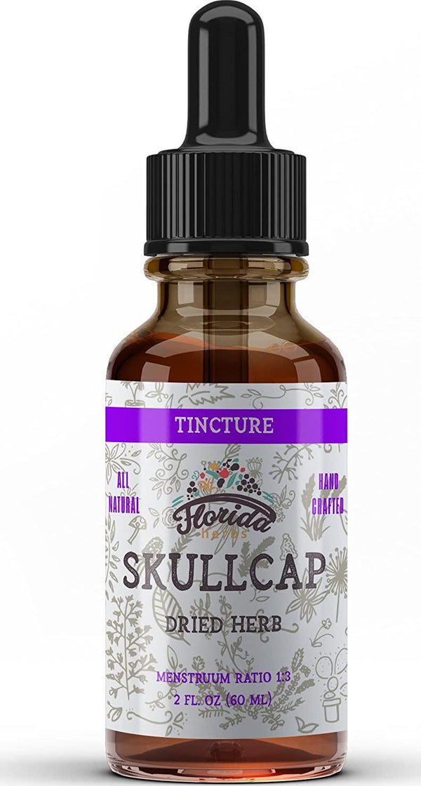 Skullcap Tincture, Organic Skullcap Extract, Skullcap Drops (Scutellaria lateriflora) Dried Herb 2 0z (60 ml)