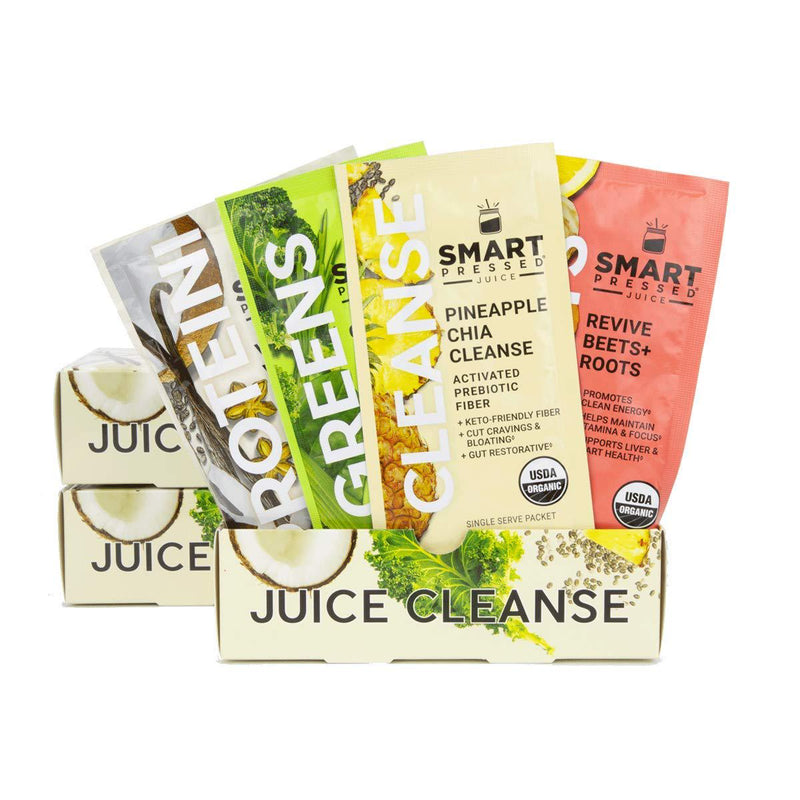 Smart Pressed Juice 3-Day Organic Juice Cleanse | Healthy Weight Loss and Detox Program | Vegan Vanilla Protein, Cold-Pressed Green Juice, Beets Juice and Pineapple Chia Cleanse | High Fiber and Vegan