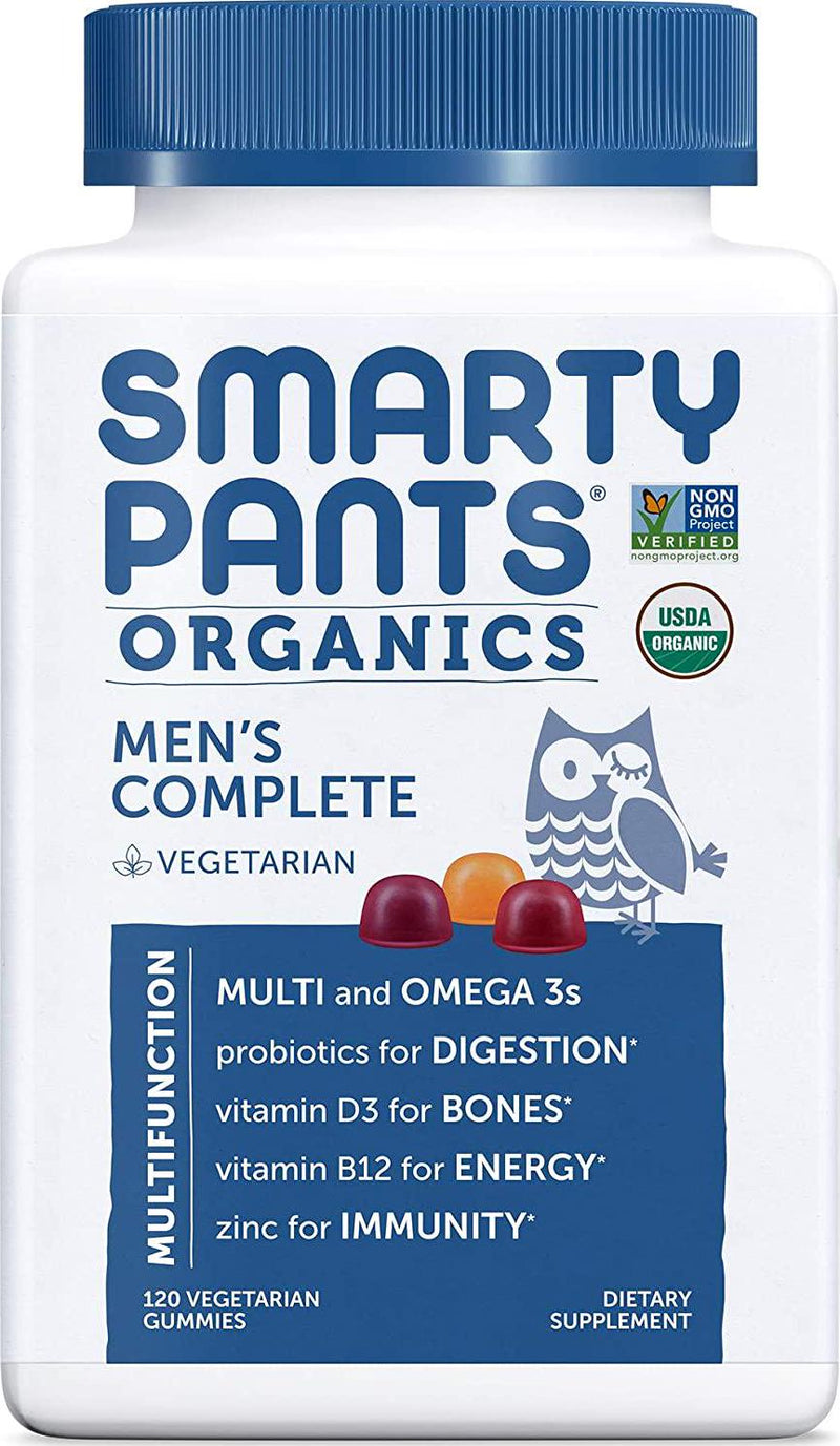 SmartyPants Organic Men's Formula, Raspberry, Orange, and Cherry, 90 Vegetarian Gummies