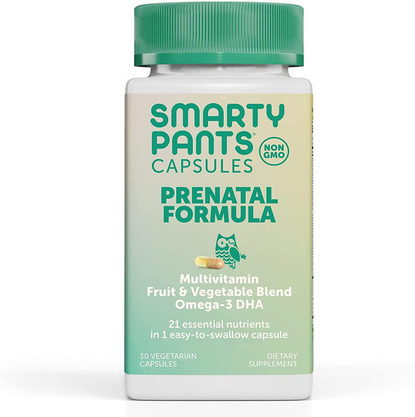 SmartyPants Prenatal Multivitamin; Omega-3 DHA; Folate for Fetal Development; Zinc for Immunity; Vitamin B12 for Energy; Vitamins D3, C, B6; Biotin, Iron; Vegetarian (30 Day Supply)