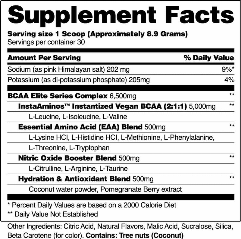 Snap BCAA Powder Essential Amino Supplement with Nitric Oxide Booster - Pre Workout Powder, Recovery Supplements Post Workout, Muscle Strength, BCAA for Women and Men (30 Servings) (Peach Mango)