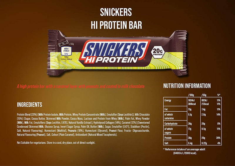 Snickers Hi Protein Bars - 12 Bars