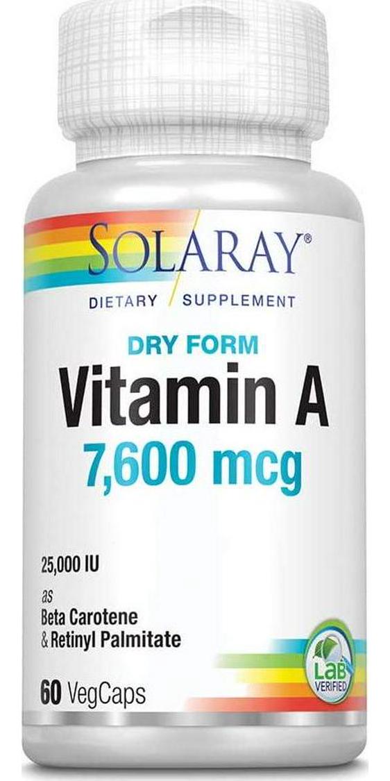 Solaray A Dry 25000IU Supplement, 60 Count