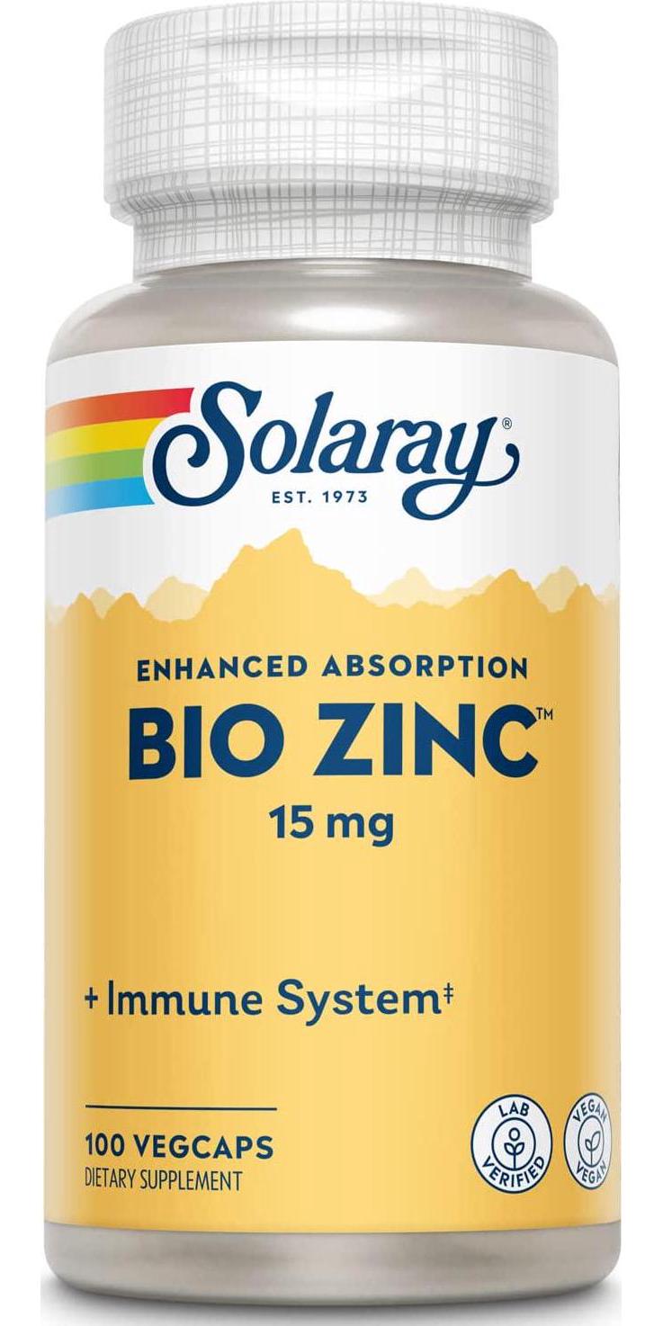 Solaray Bio Zinc Supplement, 15mg, 100 Count by Solaray