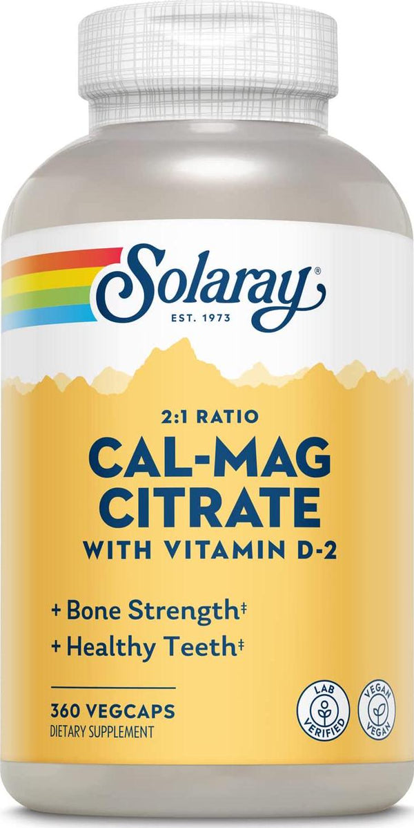 Solaray Cal-Mag Citrate w/ Vit D 2:1 360 Vegetarian Capsules
