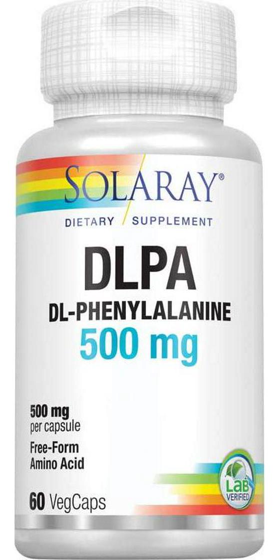Solaray DL-Phenylalanine, 500mg | 50-50 Blend of Essential Amino Acids for Nervous System, Mood and Energy Support | 60 VegCaps