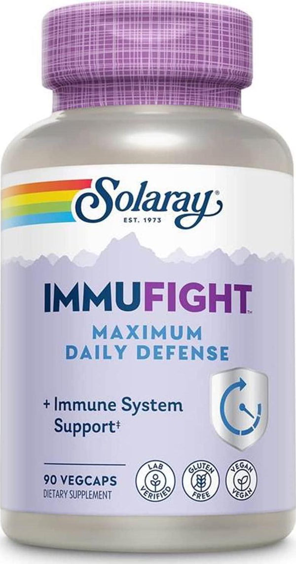 Solaray Immufight Maximum Daily Defense | All Day Immune Support with Vitamins C and D, Probiotics (90 CT, 30 Serv)