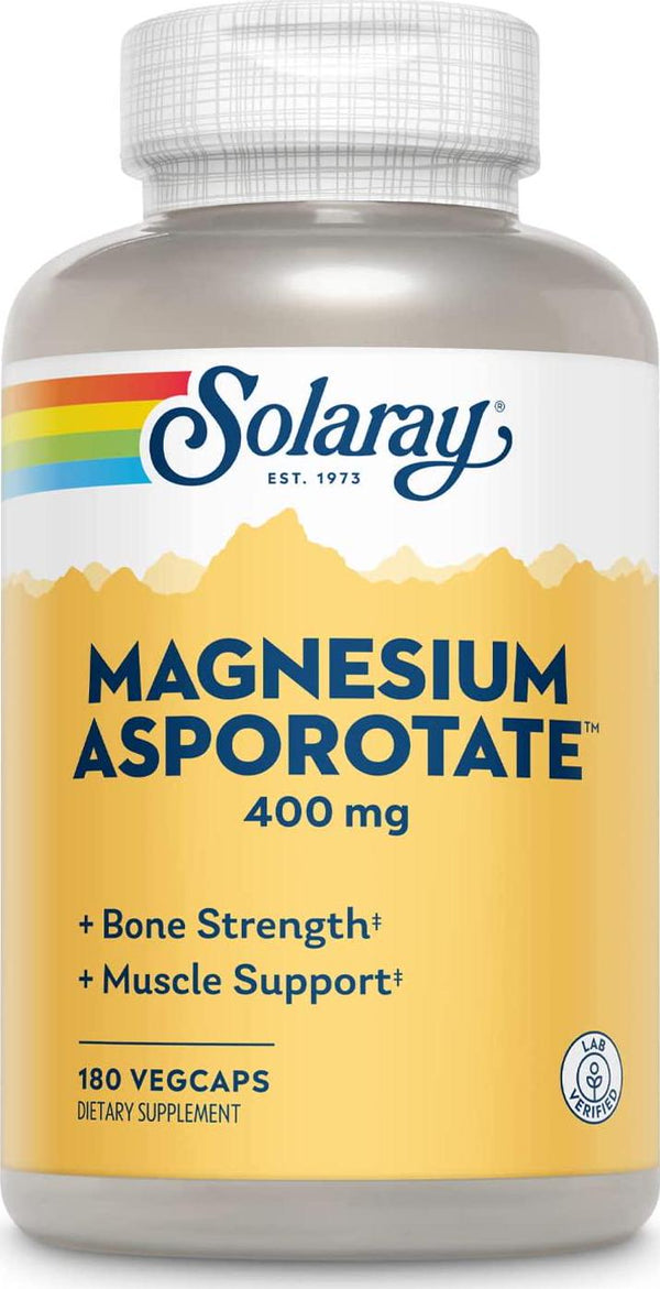 Solaray Magnesium Asporotate 400 mg | Aspartate, Orotate and Citrate Complex | Healthy Heart, Muscle, Nerve and Circulatory Function Support | 180 VegCaps