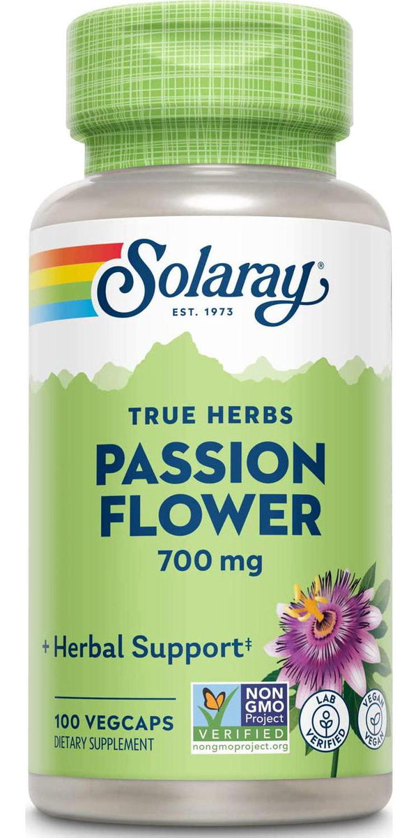 Solaray Passion Flower Aerial Extract 700mg | Healthy Relaxation and Focus Support | May Help Calm Mental Chatter and Restlessness | 100 VegCaps