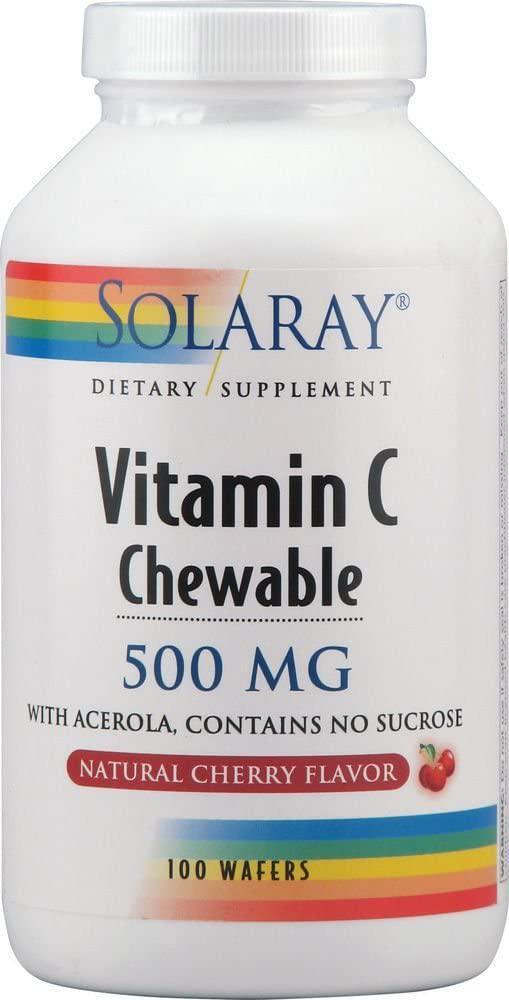 Solaray Vitamin C 500 mg with Acerola Chewable Cherry 100 Chews