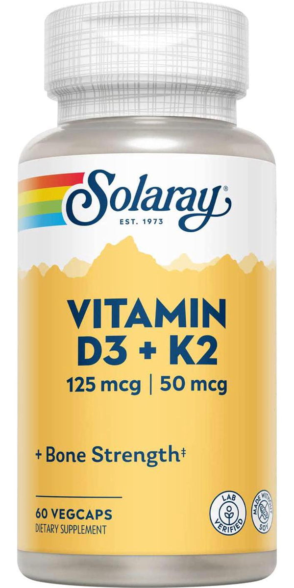Solaray Vitamin D-3 + K-2 60 Ct