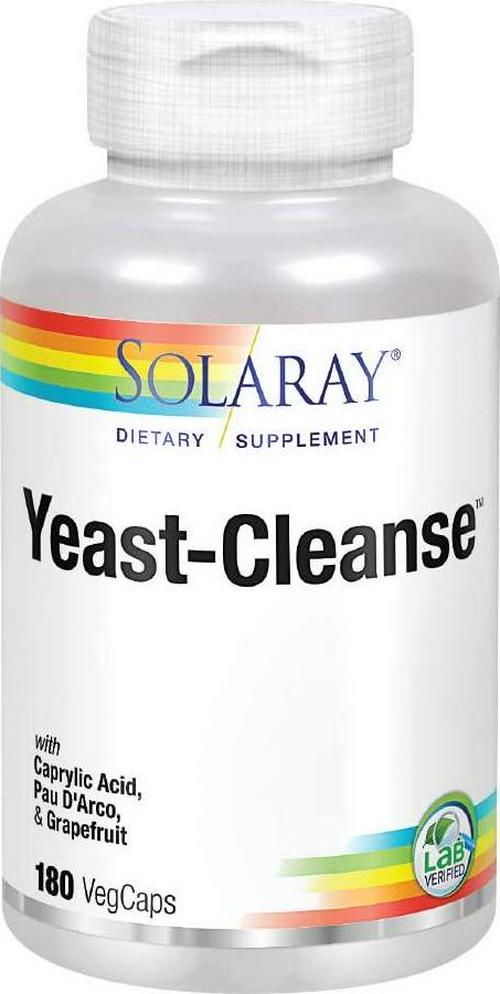 Solaray Yeast-Cleanse | with Caprylic Acid, PAU Darco, Grapefruit Seed Extract and Tea Tree Oil | Healthy Cleansing Support | 30 Servings | 180 VegCaps