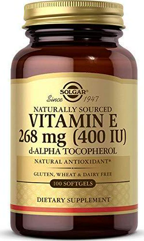 Solgar Vitamin E 268 mg (400 IU), 250 Alpha Softgels - Natural Antioxidant, Skin and Immune System Support - Naturally-Sourced Vitamin E - Gluten Free, Dairy Free - 250 Servings
