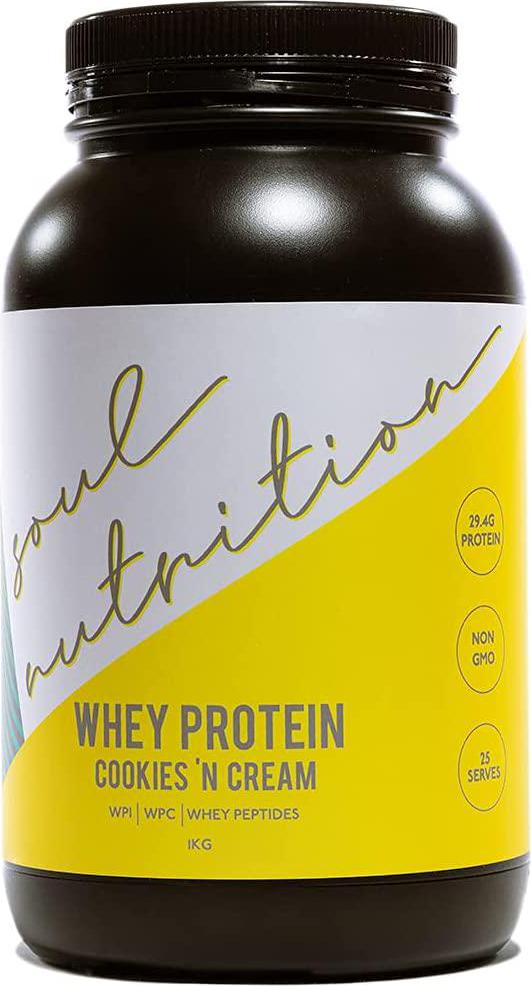 Soul Nutrition Whey Protein Powder, Cookies 'N Cream, 1 kilograms