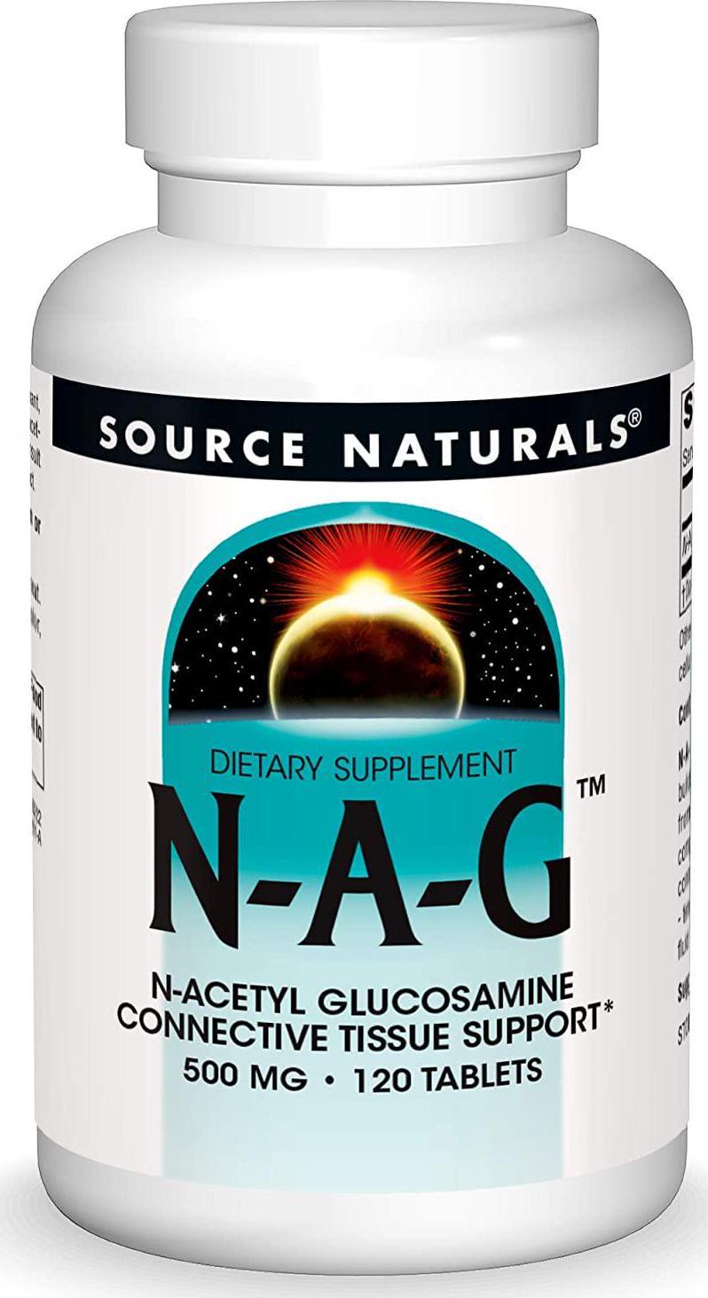 Source Naturals N-A-G 500 mg N-Acetyl Glucosamine for Joint Support and Intestinal Lining - 120 Tablets