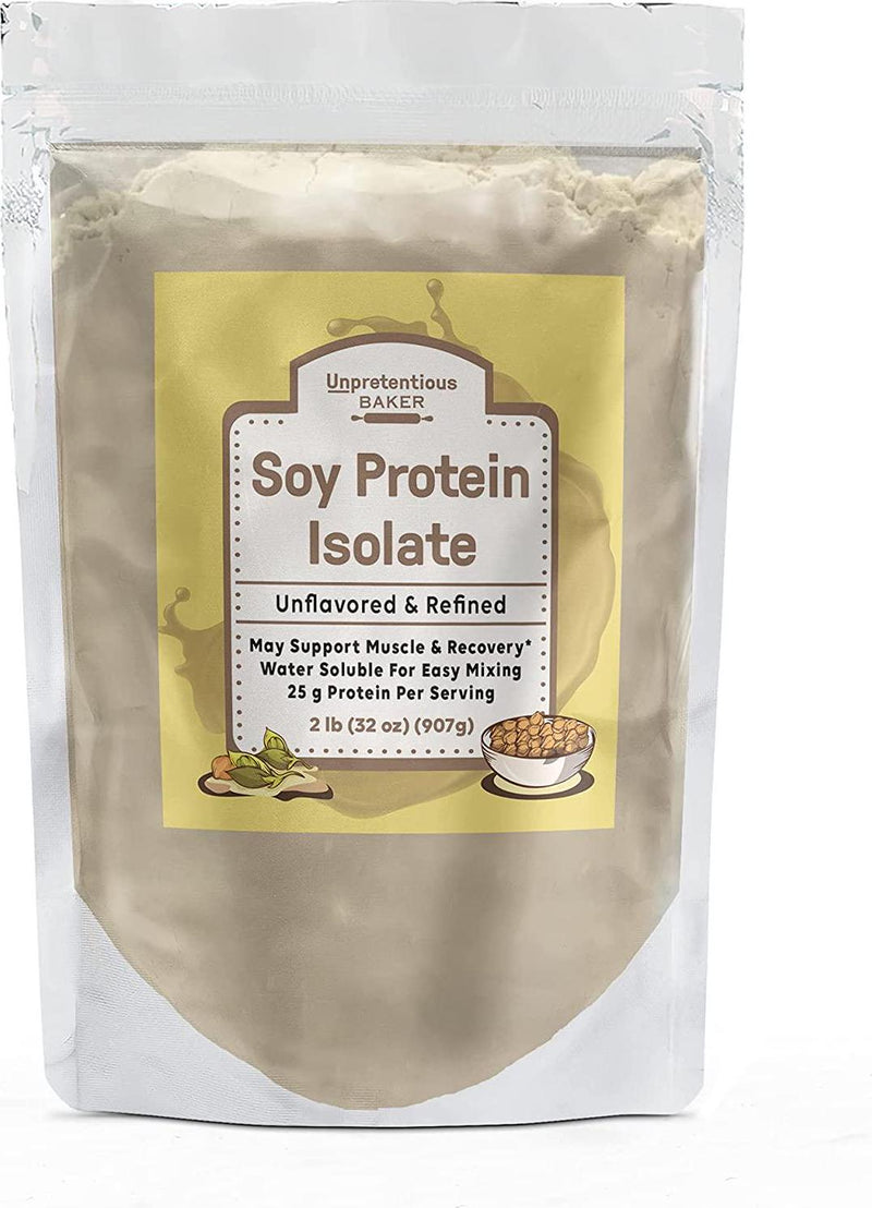 Soy Protein Isolate by Unpretentious Baker, (2 lb), Good Source of Protein and Iron, Smoothies, Shakes