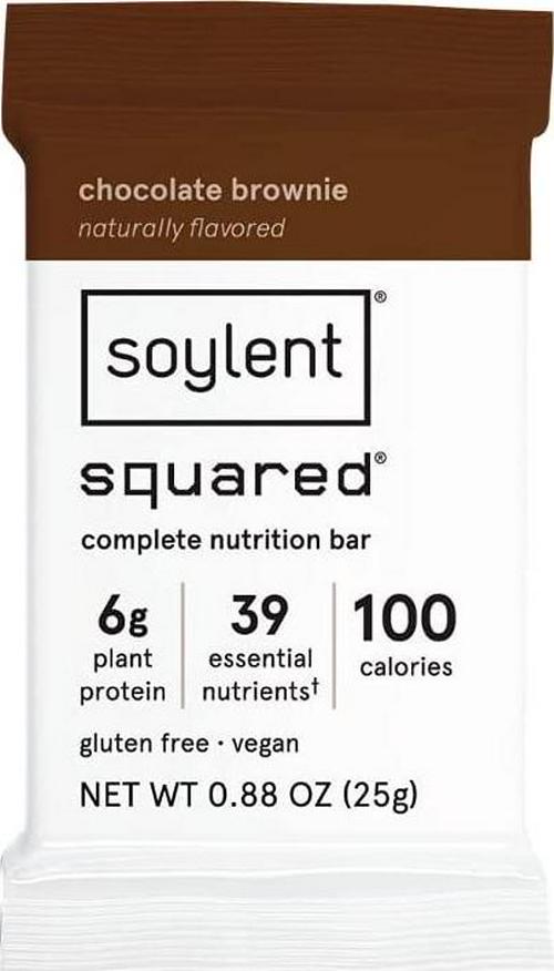 Soylent 100 Calorie Complete Nutrition Bars 6g Plantbased Protein 39 Essential Nutrients 24, brown, Chocolate Brownie, 6 Count