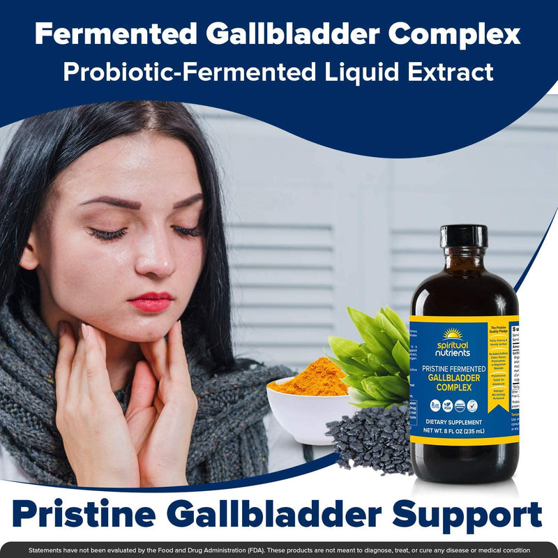 Spiritual Nutrients Pristine Fermented Gallbladder Complex | Vegan Probiotic-Formulated with Milk Thistle Seed Extract | 8 fl. oz.