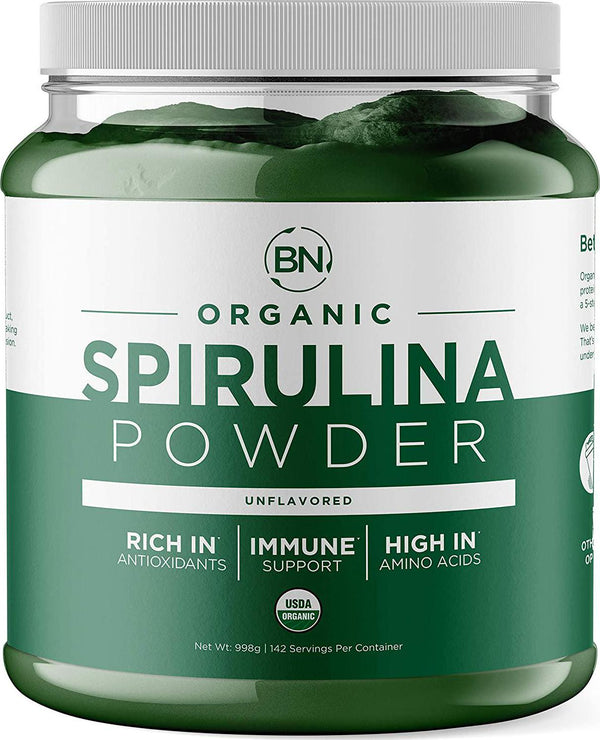 Spirulina Powder Organic - USDA Certified - RAW Nutrient Dense Over 70% Protein Per Serving - Purest Source Vegan Protein - Superfood - Rich in Vitamins and Minerals