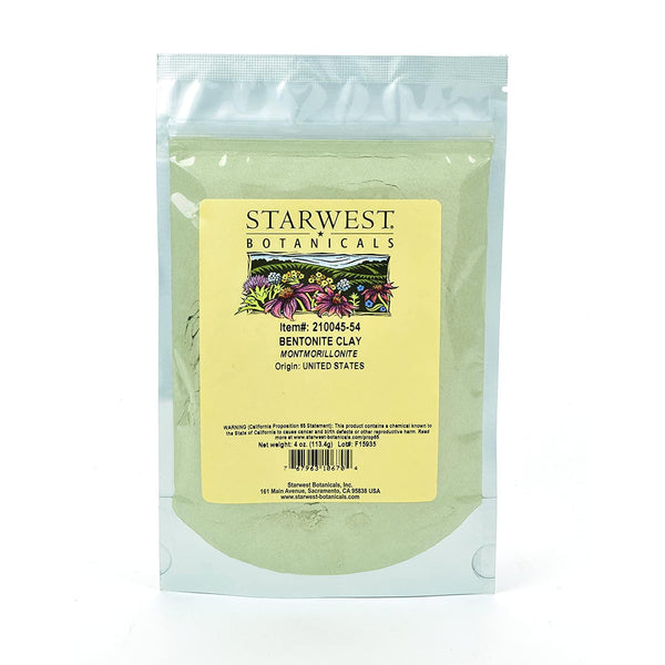 Starwest Botanicals Sodium Bentonite Clay (Food-Grade), 4 Ounces