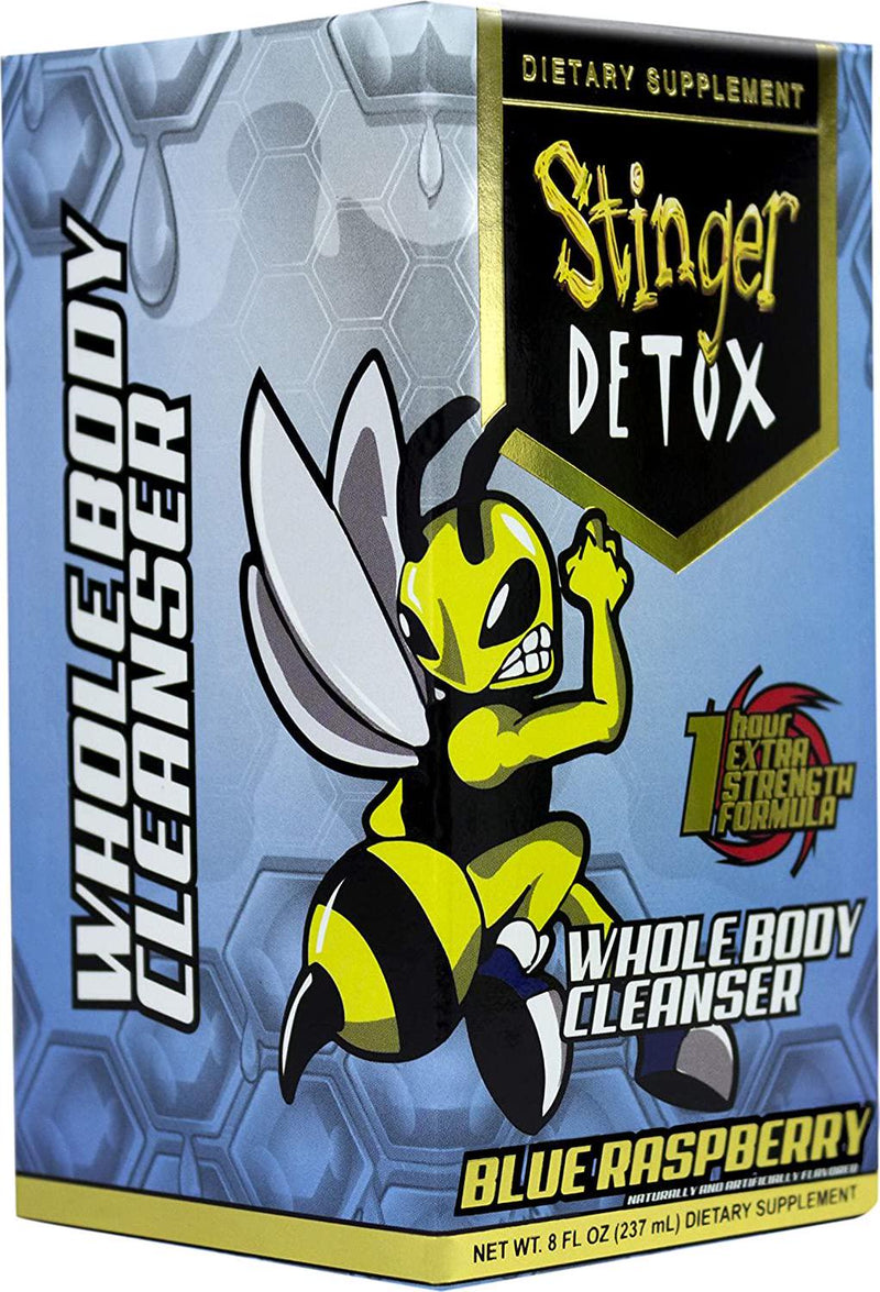 Stinger Detox Whole Body Cleanser 1 Hour Extra Strength Drink Blue Raspberry 8 FL OZ