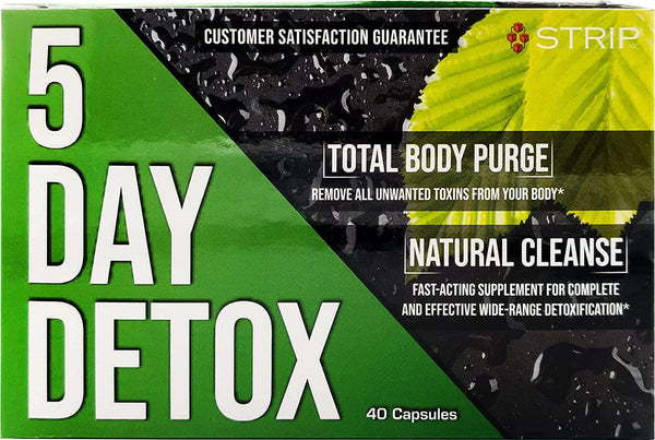Strip 5 Day Detox Cleanse - Complete Body Cleanse | Remove Toxins and Unwanted Impurities - Natural, Healthy Cleansing Support for Liver, Urinary Tract, Kidney, Digestive System - 40 Capsules