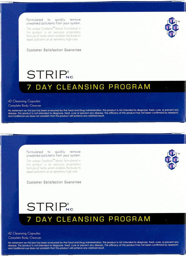 Strip 7 Day Detox - Exclusive Proprietary Formula of Herbs - Enables The Body to Expel Pollutants - (42 Fast Caps) (2 Pack)