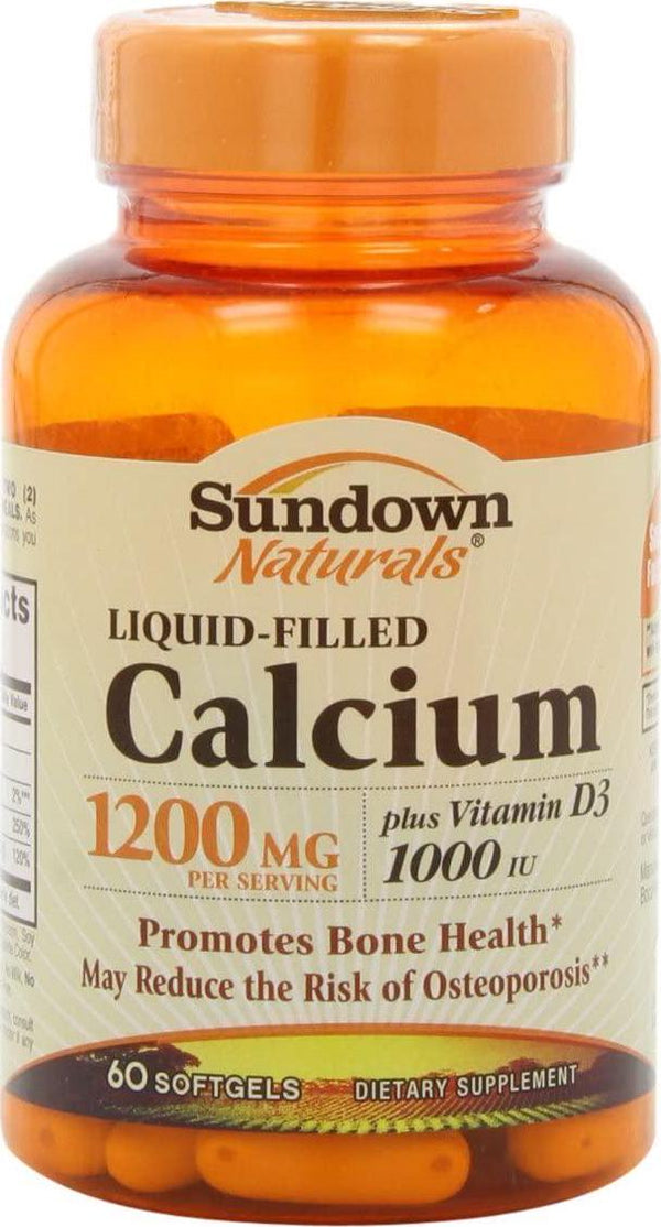 Sundown Naturals Calcium 1200 Plus Vitamin D3 1000 IU, 60 Liquid Filled Softgels