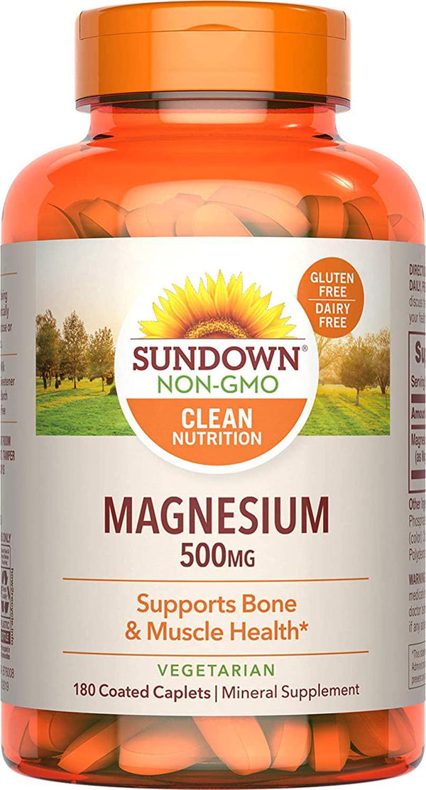 Sundown Naturals Magnesium 500 mg, 180 Caplets