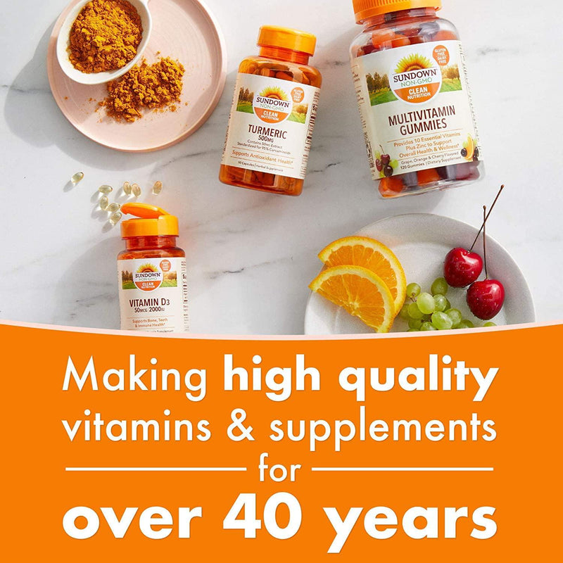 Sundown Vitamin B-12, Cellular Energy Support, Vegetarian, Vegan-Friendly 1000 mcg, Non-GMO, Free of Gluten, Dairy, Artificial Flavors 120 Count (Pack of 1)