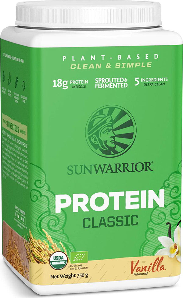 Sunwarrior Classic Vegan Sprouted Brown Rice Protein Powder (Vanilla) (750 Gram)