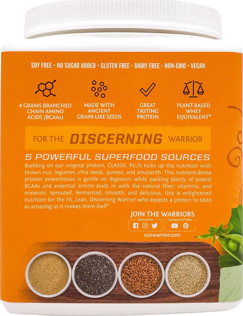 Sunwarrior Organic Classic Plus Natural Protein Powder 375 g, Natural 375 grams
