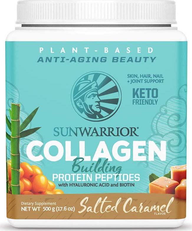 Sunwarrior Vegan Warrior Blend with BCAAs and Pea Protein and Vegan Collagen Building Protein Peptides with Hyaluronic Acid and Biotin