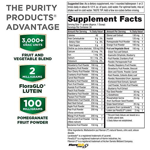 Super Reds Powder by Purity Products - Phytonutrient Superfood Drink Mix w/ FloraGLO Lutein - Phytonutrient Blend containing Polyphenols, Antioxidants and More - 330 Grams - 30 Day Supply