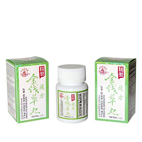 Superior Fu Fang Jin Qian Chao Pill (forKidney and Gall Bladder Stones Breaker/Remover) - Herbal Supplement, 100 Pills, x3PK