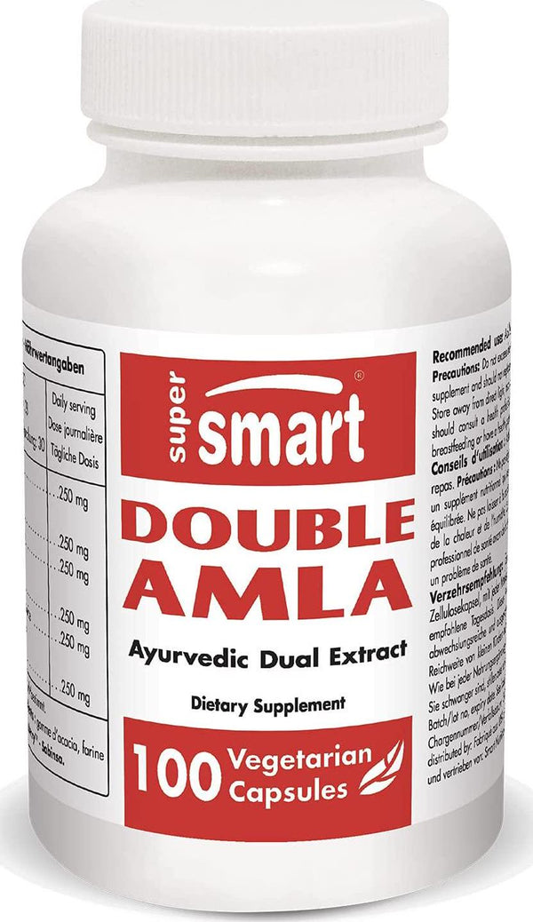 Supersmart - Ayurveda - Double Amla - Extracts Standardised in Tannins, Beta-Glucogallin and Gallic Acid - Anti-Oxidant and Immune Support | Non-GMO - 100 Vegetarian Capsules.